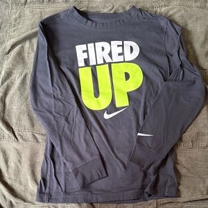 Boy’s Nike Black Long Sleeve with White Logo